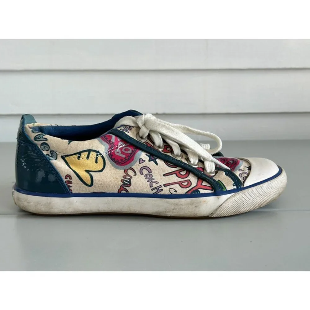 Coach Leatherware‎ Womens Multicolor Poppy Barrett Lace-Up Sneakers Size 5.5B